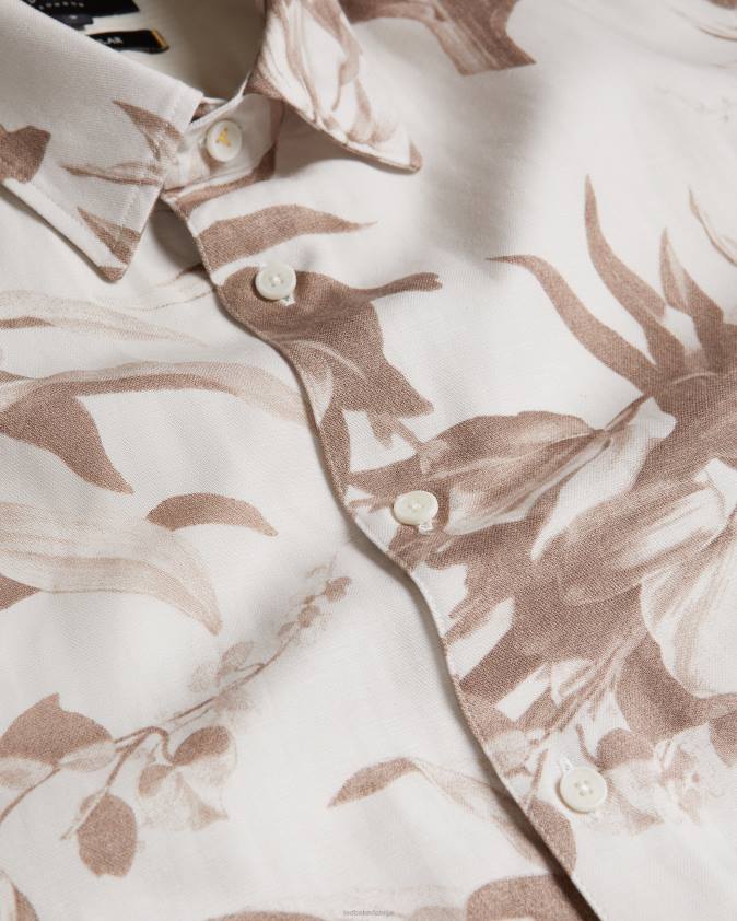 apģērbs Ted Baker krekls ar botānisku apdruku ar īsām piedurknēm dabisks vīriešiem 26TV1458