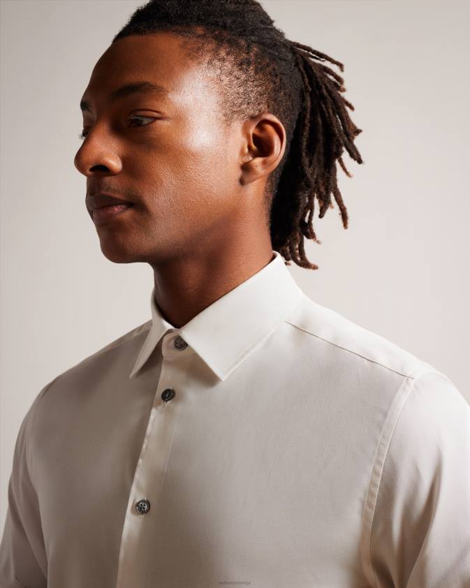 apģērbs Ted Baker krekls ar botānisku apmali ar garām piedurknēm dabisks vīriešiem 26TV1391