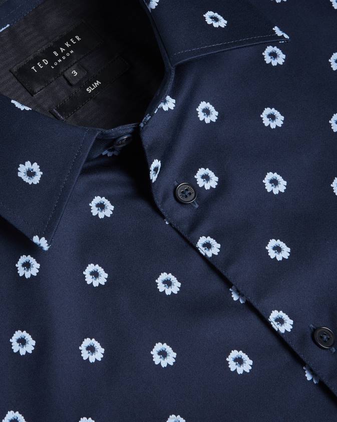 apģērbs Ted Baker kymsho puķains krekls ar īsām piedurknēm flote vīriešiem 26TV1350