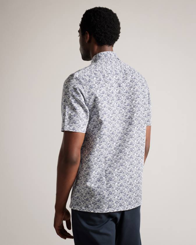 apģērbs Ted Baker laghy siltumnīcas krekls ar īsām piedurknēm gaiši zils vīriešiem 26TV1547