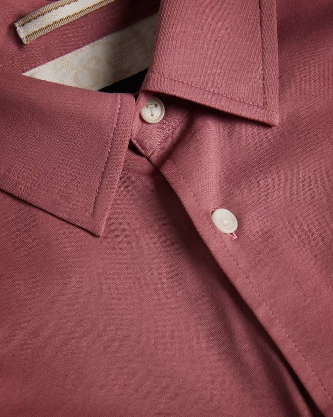 apģērbs Ted Baker marros spīdīgs džersija krekls ar garām piedurknēm vidēji rozā vīriešiem 26TV1583