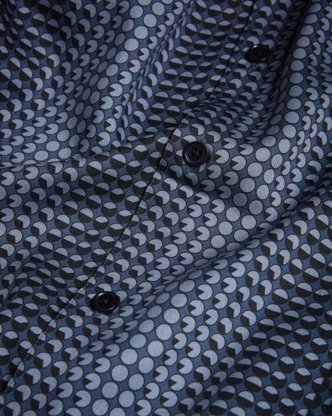 apģērbs Ted Baker munden krekls ar ģeometrisku apdruku ar īsām piedurknēm flote vīriešiem 26TV1540