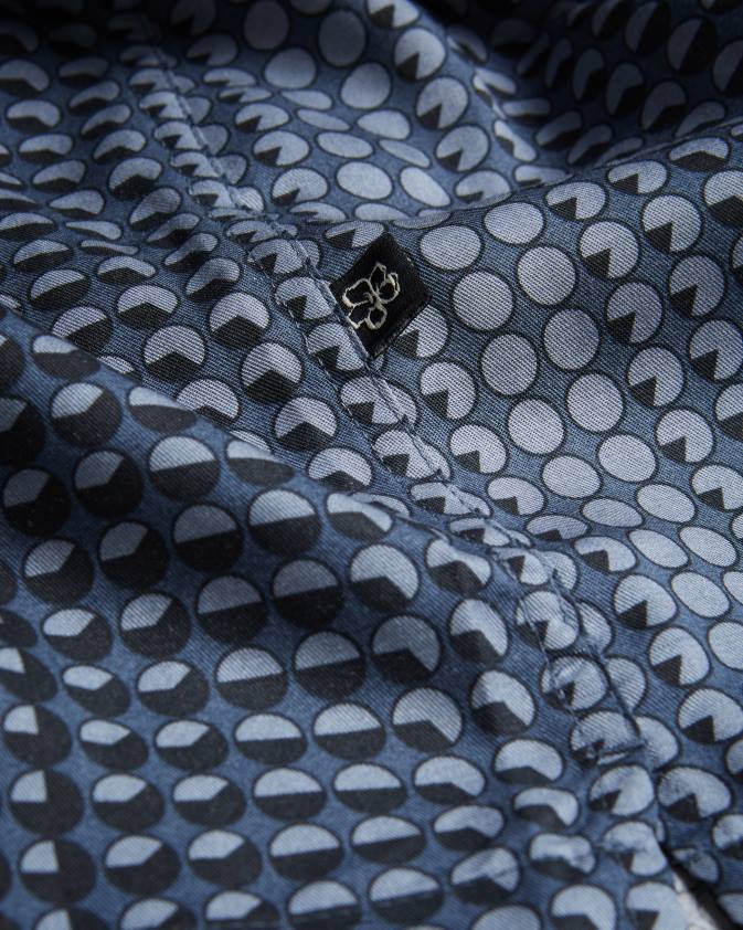 apģērbs Ted Baker munden krekls ar ģeometrisku apdruku ar īsām piedurknēm flote vīriešiem 26TV1540