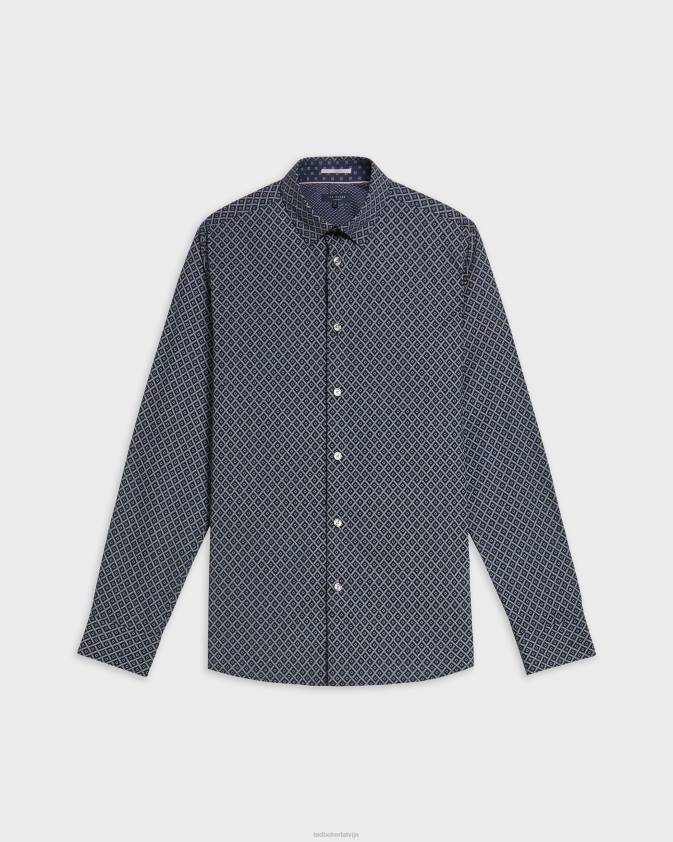 apģērbs Ted Baker notrip ls dimanta apdrukas krekls flote vīriešiem 26TV1713