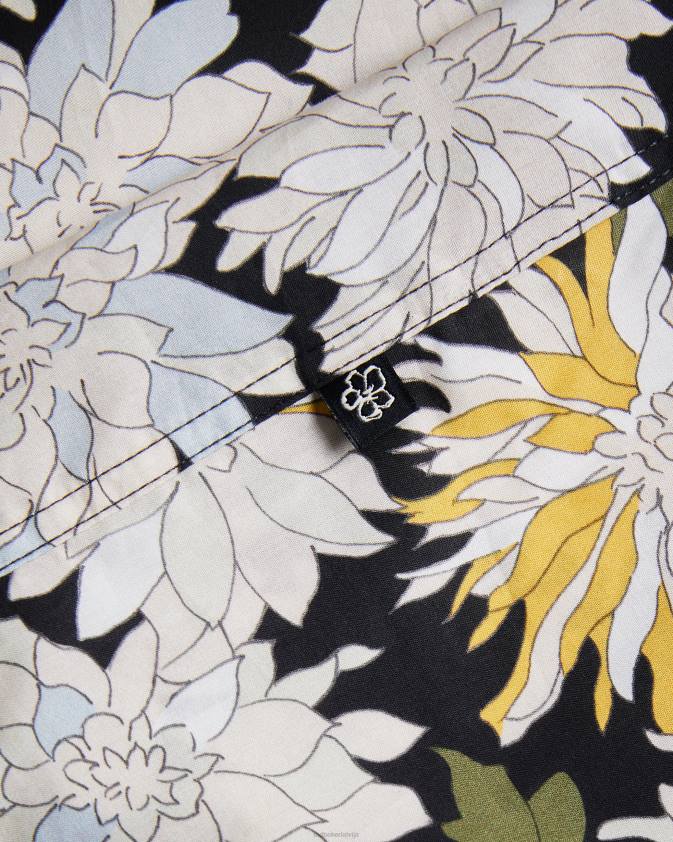 apģērbs Ted Baker sallins ziedu krekls ar īsām piedurknēm daudzkrāsains vīriešiem 26TV1533