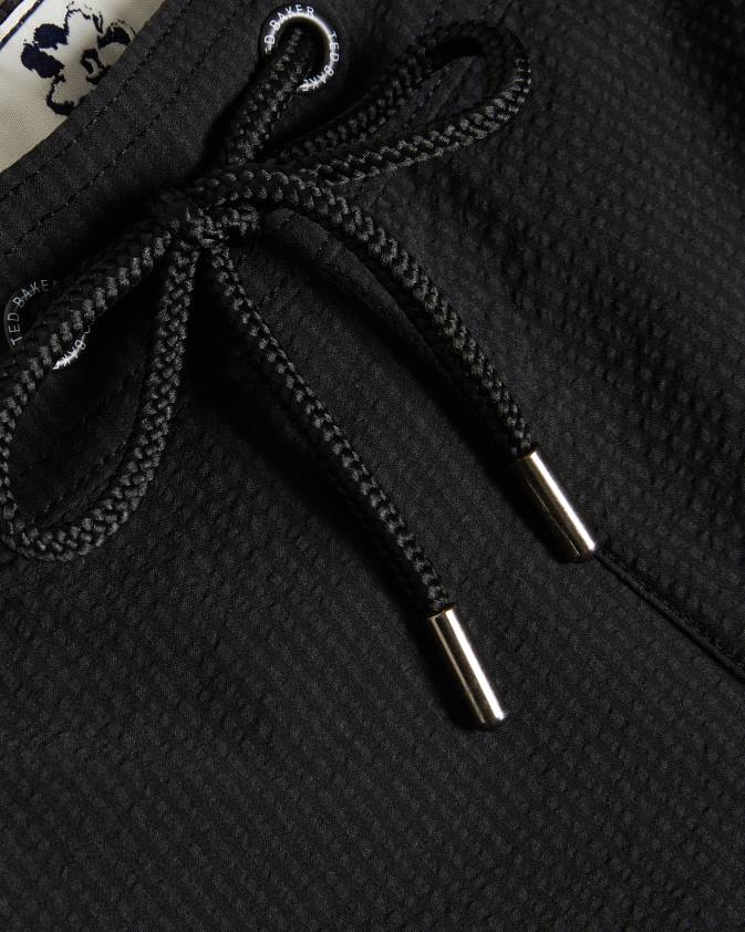 apģērbs Ted Baker Colne vienkāršas tekstūras peldšorti melns vīriešiem 26TV1446