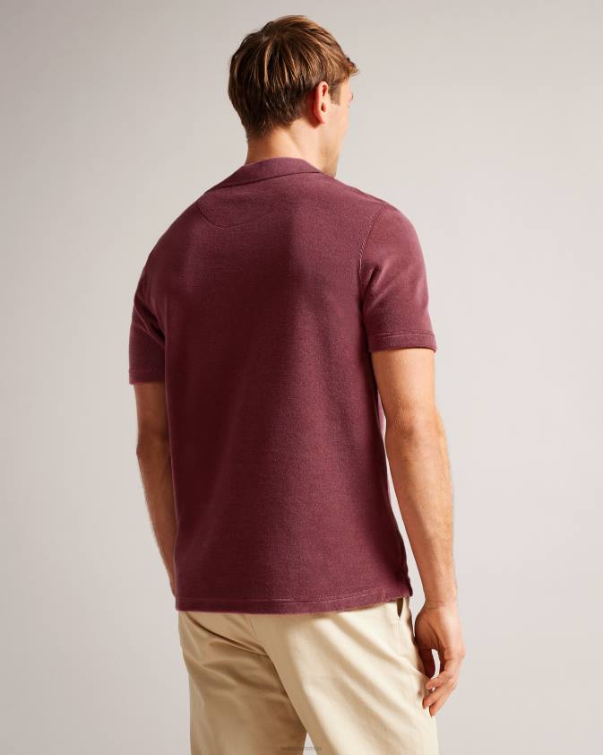 apģērbs Ted Baker sndbank toweling revere apkakle polo krekls vidēji rozā vīriešiem 26TV1494