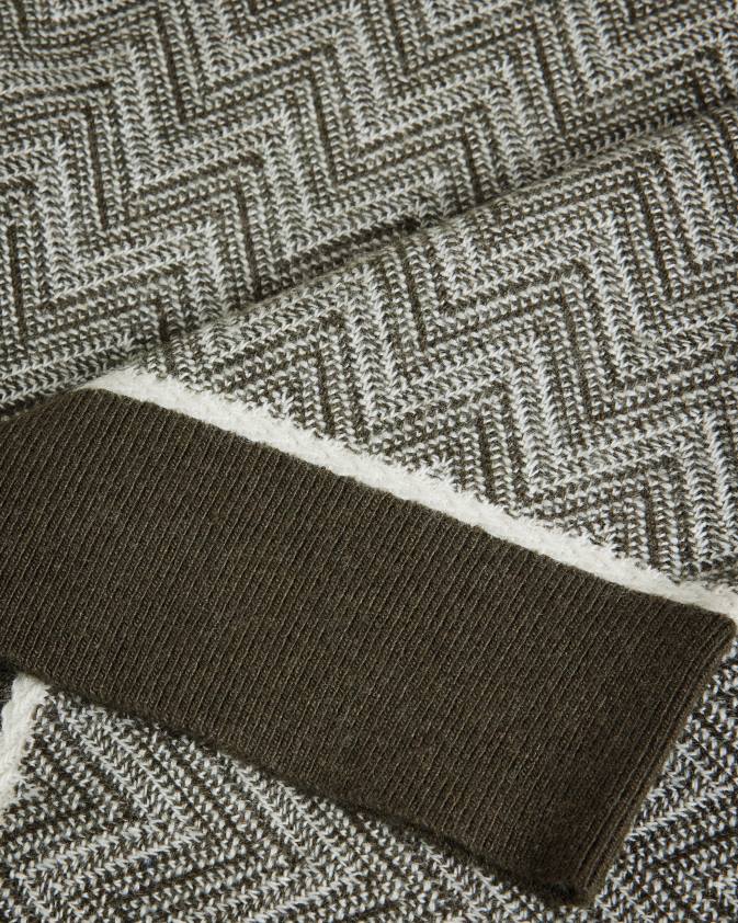 apģērbs Ted Baker waldun zig zag adīts polo krekls tumši zaļa vīriešiem 26TV1528