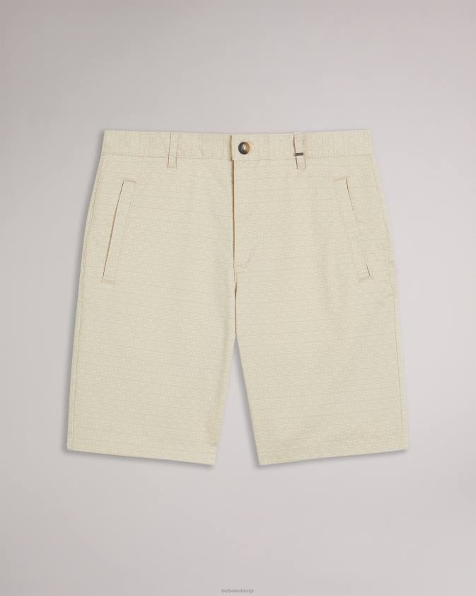 apģērbs Ted Baker gomer regulāri pieguļoši ģeometriski šorti dabisks vīriešiem 26TV1452