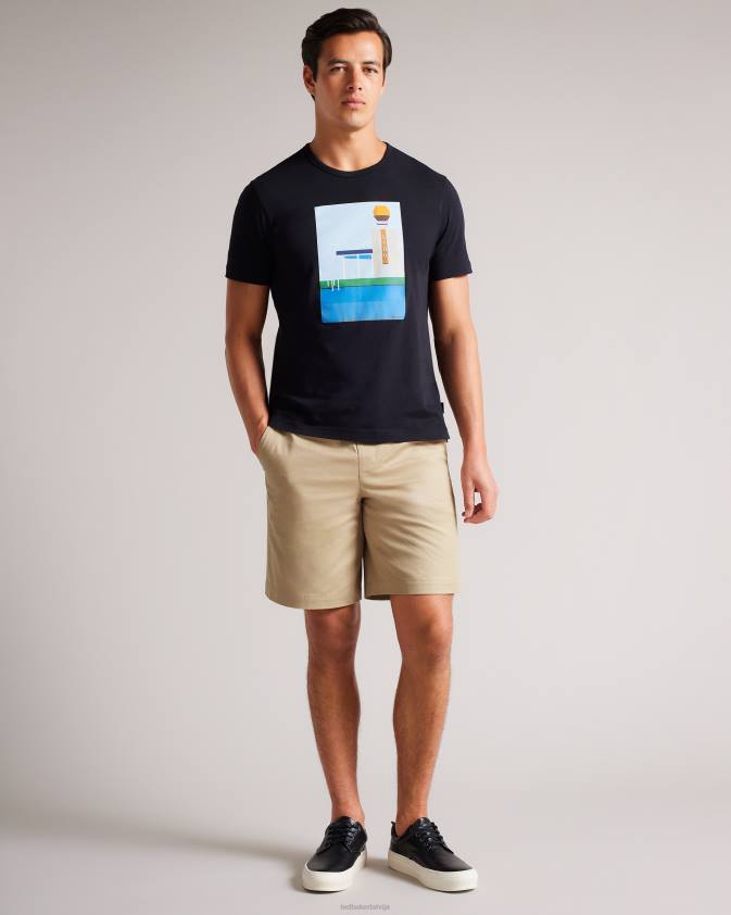 apģērbs Ted Baker mordon sarža aukliņu šorti dabisks vīriešiem 26TV1590