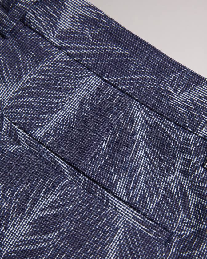 apģērbs Ted Baker postos kokvilnas un lina lapu raksta šorti flote vīriešiem 26TV1624