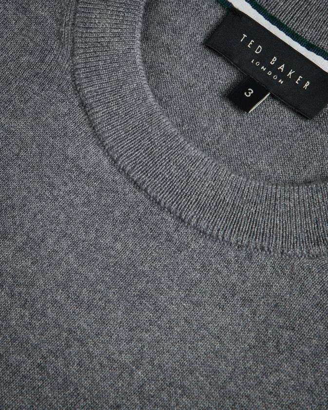 apģērbs Ted Baker senti adīts t-krekls ar īsām piedurknēm ogles vīriešiem 26TV1582