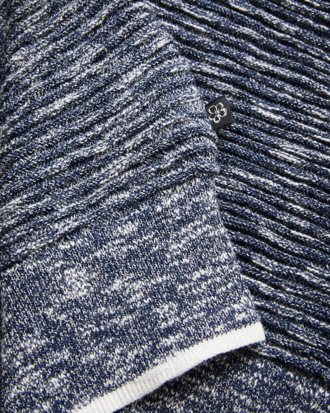 apģērbs Ted Baker plantr atvērtas apkakles marled polo krekls tumši zils vīriešiem 26TV1539