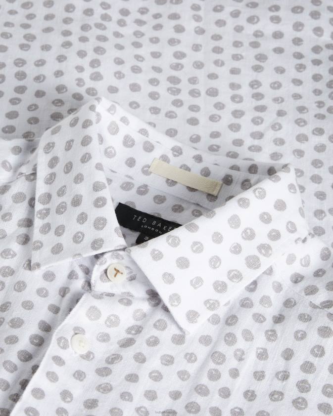 apģērbs Ted Baker aillon krekls ar garām piedurknēm spot print pelēks vīriešiem 26TV1652