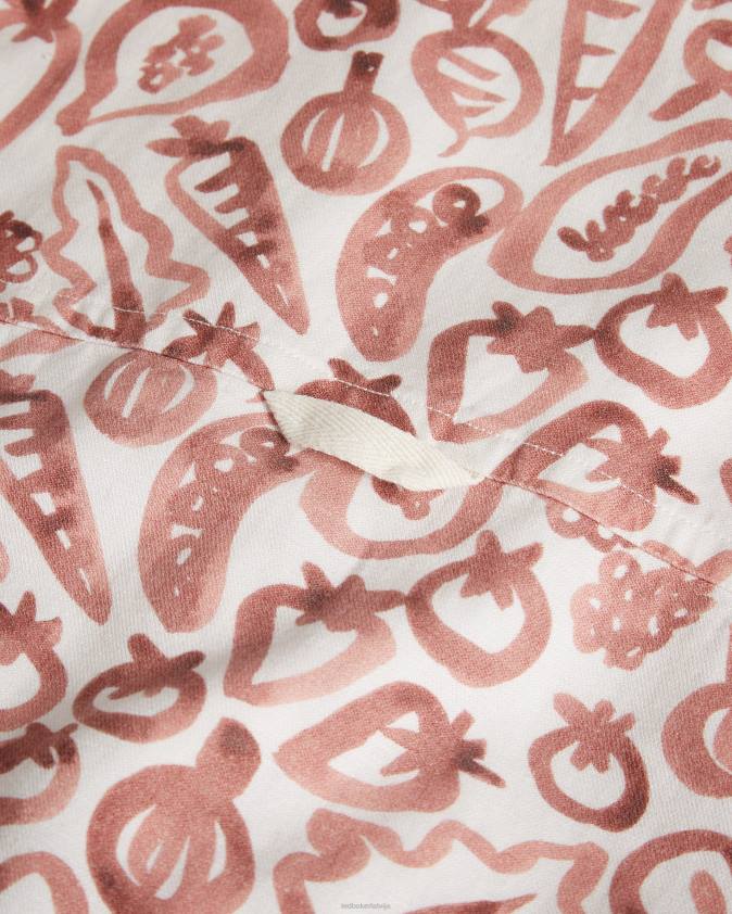 apģērbs Ted Baker argo ss dārzeņu apdrukas krekls tumši oranžs vīriešiem 26TV1641