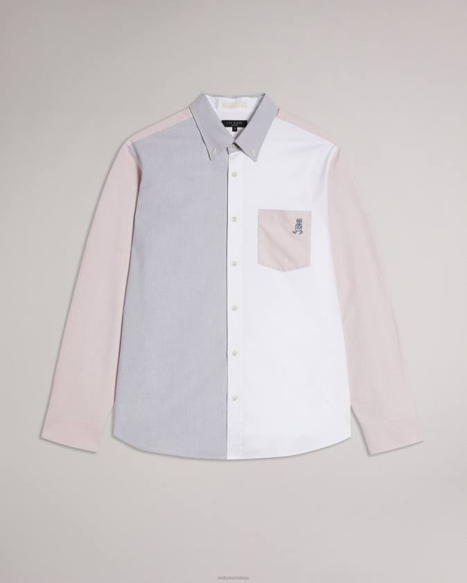 apģērbs Ted Baker foster ls color block oxford krekls daudzkrāsains vīriešiem 26TV1685