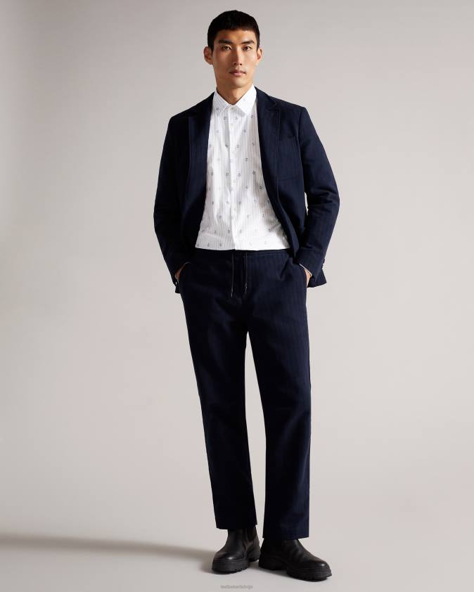 apģērbs Ted Baker purvi ls svītru puķu kupejas krekls balts vīriešiem 26TV1653