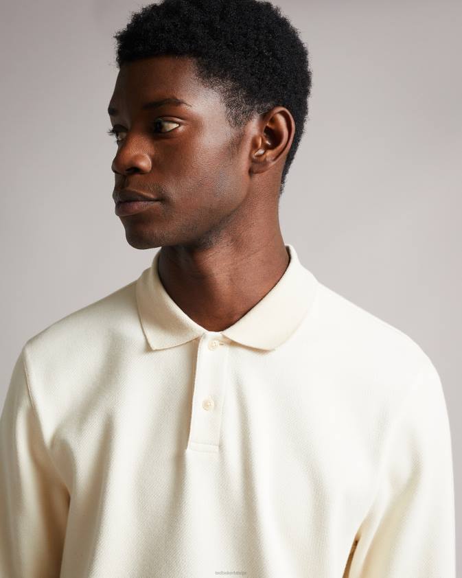 apģērbs Ted Baker baddow sarža džersija polo krekls dabisks vīriešiem 26TV1714