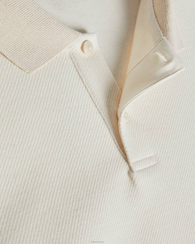 apģērbs Ted Baker baddow sarža džersija polo krekls dabisks vīriešiem 26TV1714