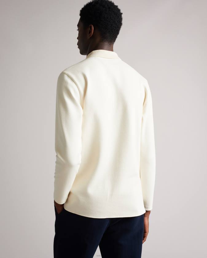 apģērbs Ted Baker baddow sarža džersija polo krekls dabisks vīriešiem 26TV1714