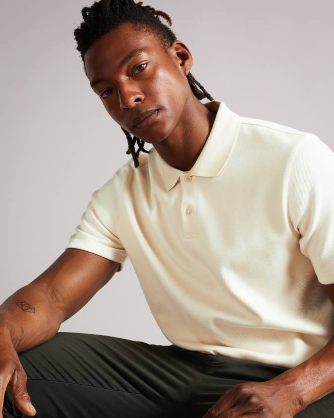 apģērbs Ted Baker kelty ss smags sarža polo krekls dabisks vīriešiem 26TV1706