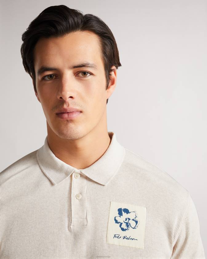 apģērbs Ted Baker marden polo krekls ar īsām piedurknēm dabisks vīriešiem 26TV1719
