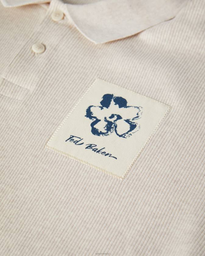 apģērbs Ted Baker marden polo krekls ar īsām piedurknēm dabisks vīriešiem 26TV1719