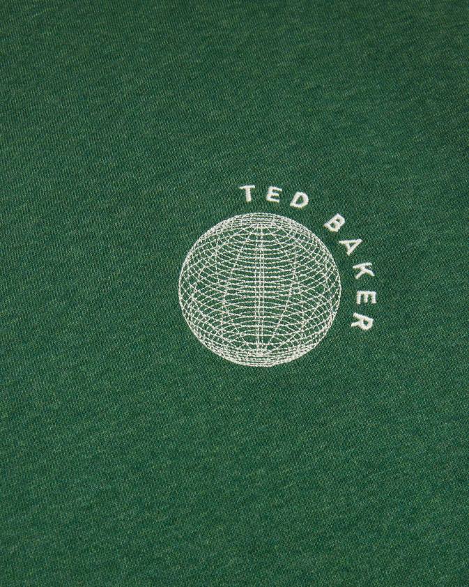 apģērbs Ted Baker Shandon džemperis ar īsām piedurknēm tumši zaļa vīriešiem 26TV1722