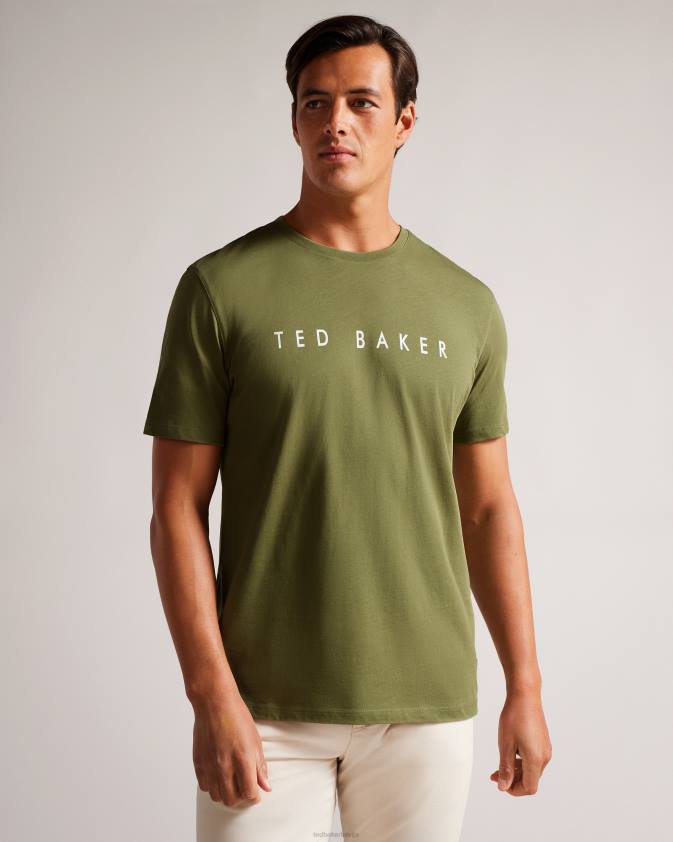 apģērbs Ted Baker broni ss firmas t-krekls haki vīriešiem 26TV1631
