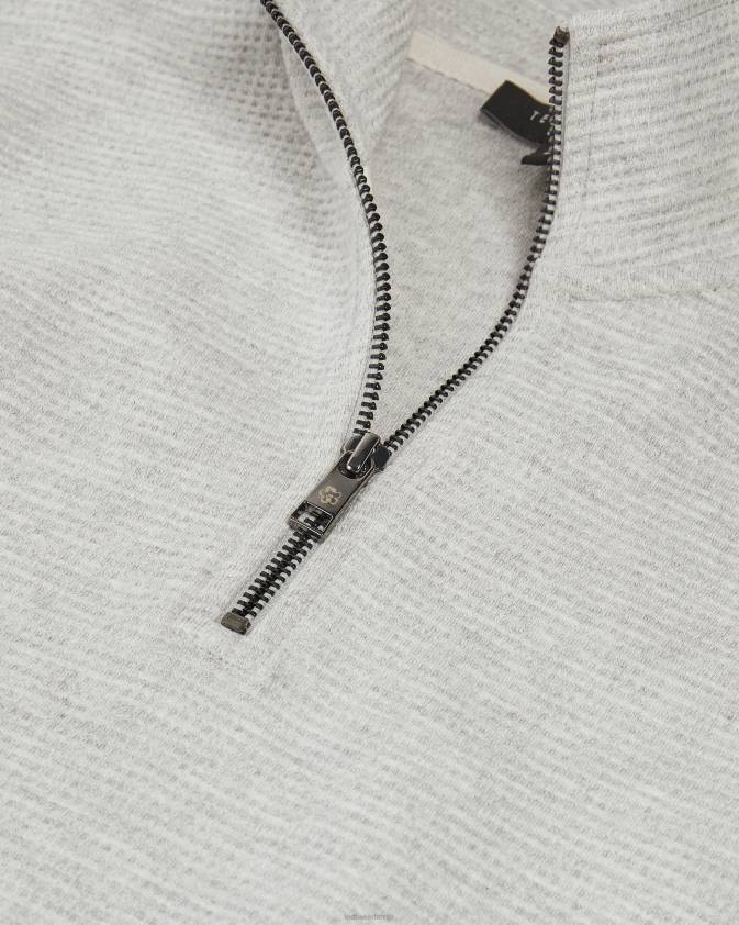 apģērbs Ted Baker dižskābarža vafeļu tekstūras augšdaļa pelēkais merģelis vīriešiem 26TV1700