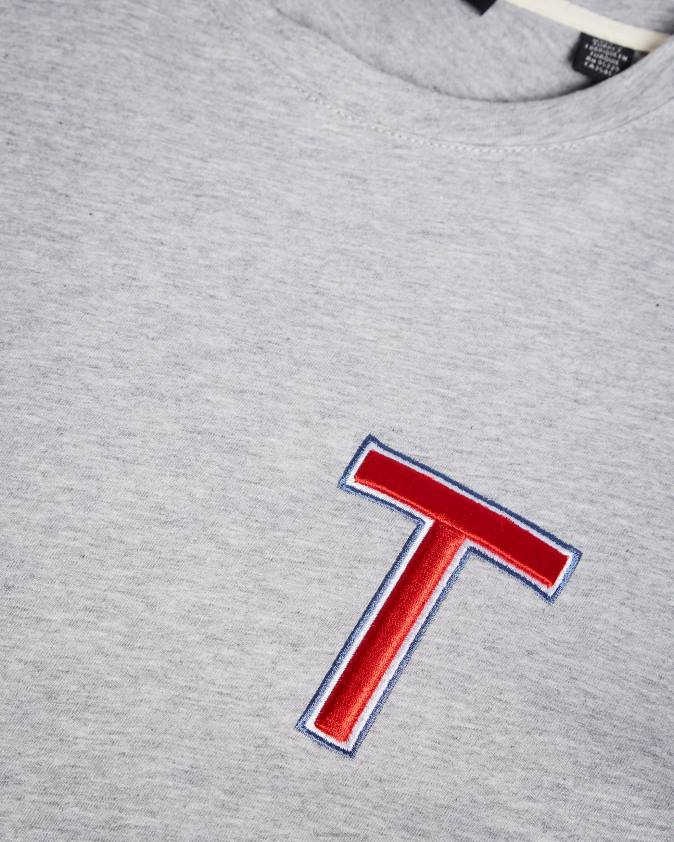 apģērbs Ted Baker tedford ss universitātes t-krekls pelēkais merģelis vīriešiem 26TV1705