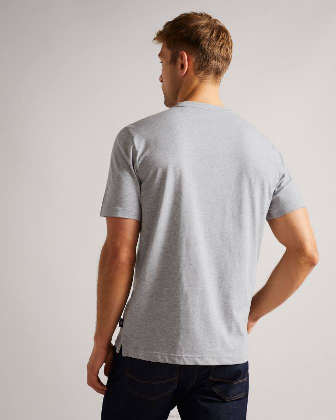 apģērbs Ted Baker tedford ss universitātes t-krekls pelēkais merģelis vīriešiem 26TV1705