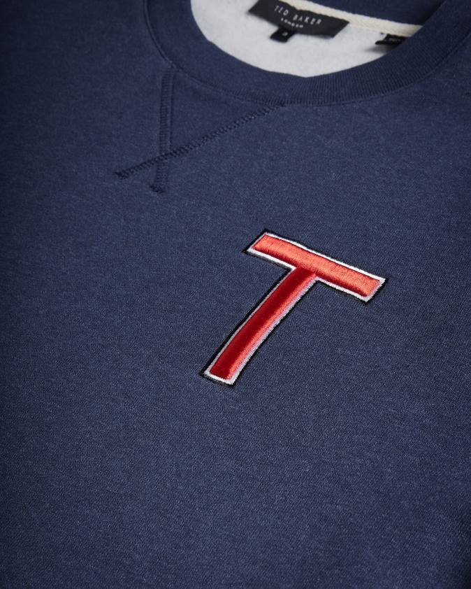 apģērbs Ted Baker welloe ls varsity t džemperis flote vīriešiem 26TV1661