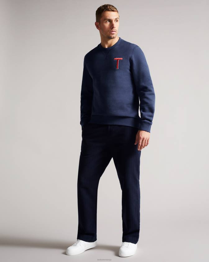 apģērbs Ted Baker welloe ls varsity t džemperis flote vīriešiem 26TV1661