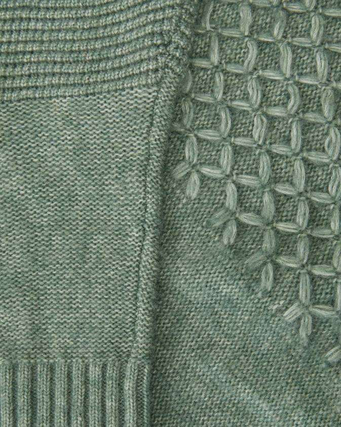 apģērbs Ted Baker brokhol ls jauktais dūriens crew kakls bāli zaļš vīriešiem 26TV1626