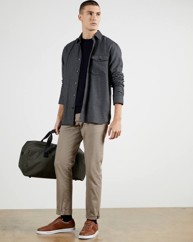 apģērbs Ted Baker staylay teksturēts džemperis ar apkakli flote vīriešiem 26TV1709