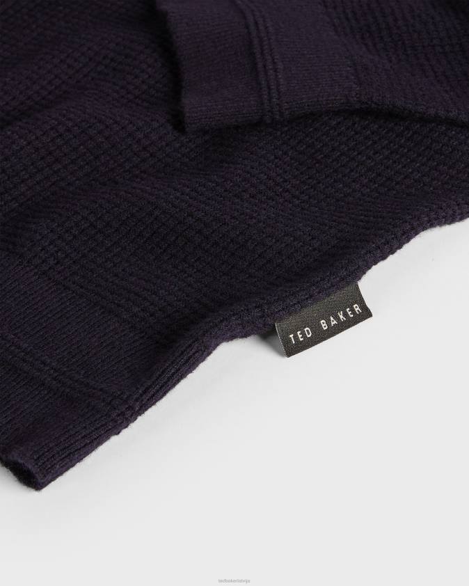 apģērbs Ted Baker staylay teksturēts džemperis ar apkakli flote vīriešiem 26TV1709