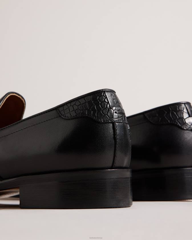 kurpes Ted Baker antoinn krokodila efekta ādas formālie klaipi melns vīriešiem 26TV1794