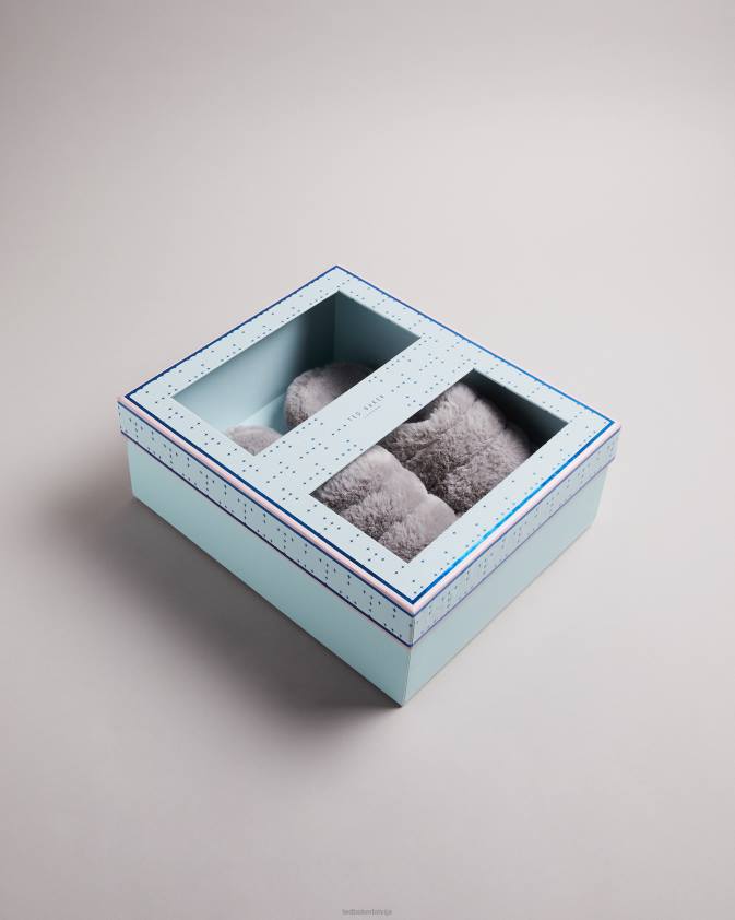 kurpes Ted Baker lopsey mākslīgās kažokādas čības gaiši pelēks vīriešiem 26TV927