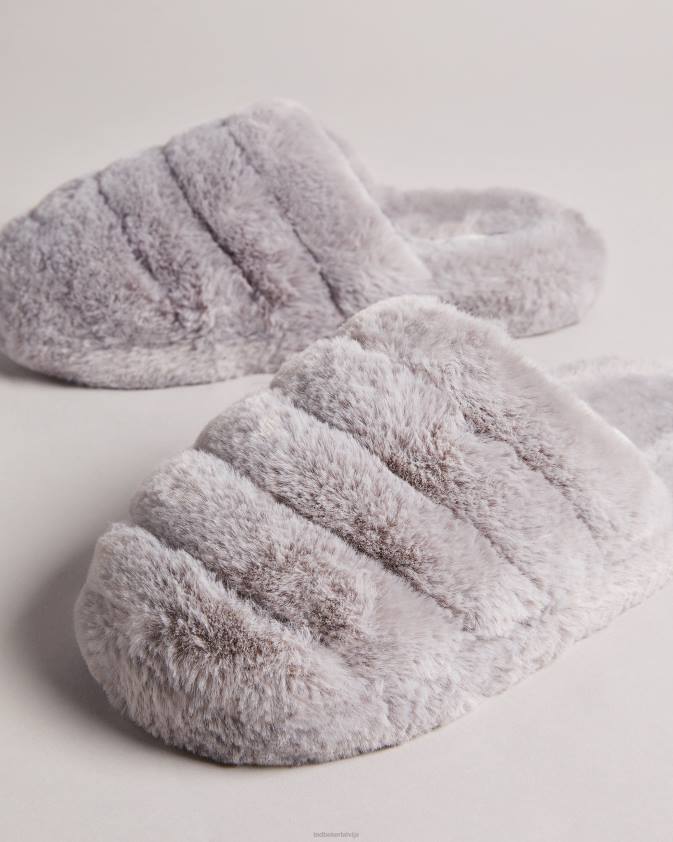 kurpes Ted Baker lopsey mākslīgās kažokādas čības gaiši pelēks vīriešiem 26TV927