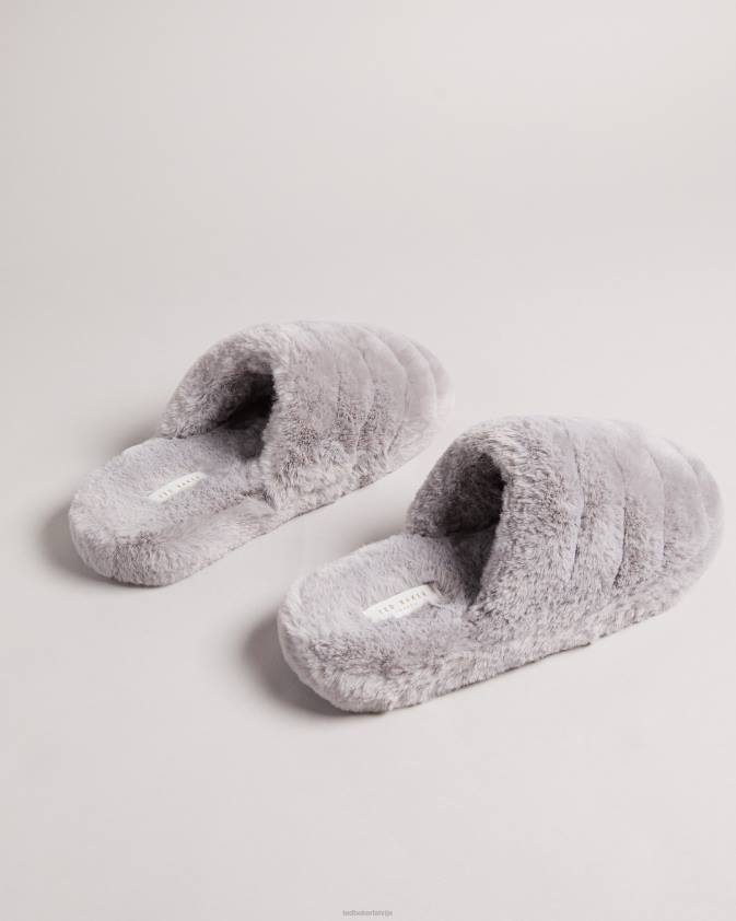 kurpes Ted Baker lopsey mākslīgās kažokādas čības gaiši pelēks vīriešiem 26TV927