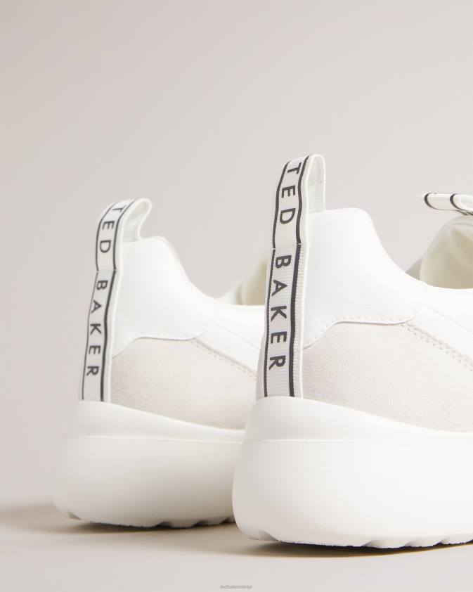 kurpes Ted Baker cecylew siksnas gludas ādas un zamšādas trenažieri balts vīriešiem 26TV1871