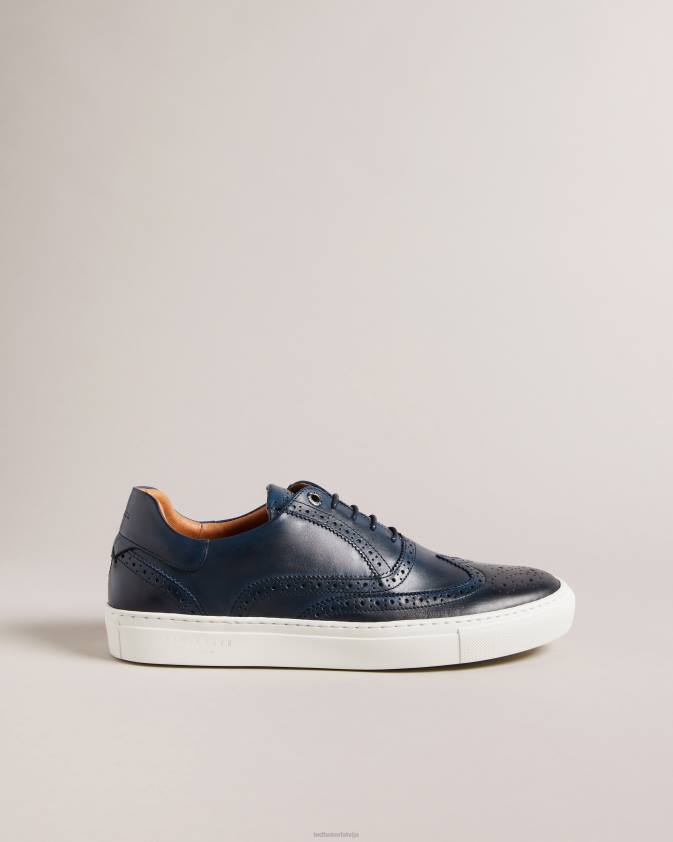 kurpes Ted Baker dentton pulētas ādas hibrīda brogas vidēji zils vīriešiem 26TV1864