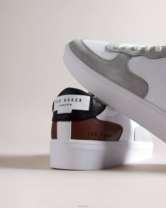 kurpes Ted Baker gawyn krāsu bloku ādas trenažieri brūns vīriešiem 26TV1888