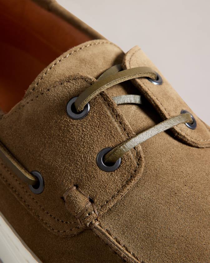 kurpes Ted Baker euens zamšādas laivu kurpes tumši zaļa vīriešiem 26TV1883