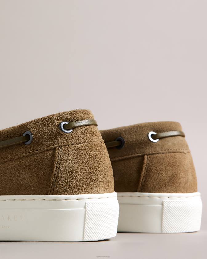 kurpes Ted Baker euens zamšādas laivu kurpes tumši zaļa vīriešiem 26TV1883