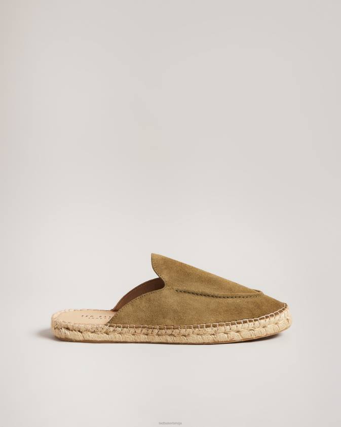 kurpes Ted Baker hensin suede mule espadrilles tumši zaļa vīriešiem 26TV1916