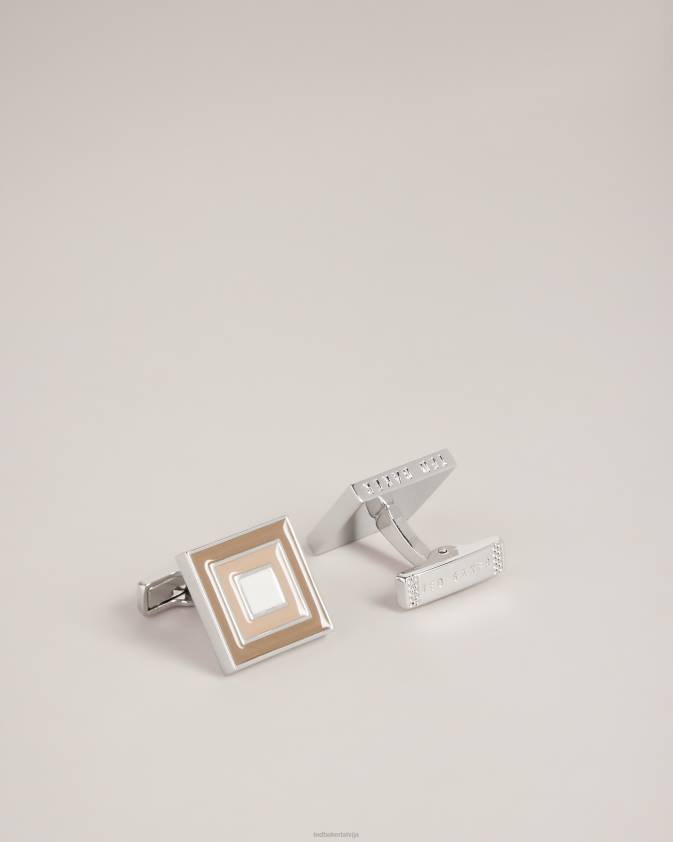 Piederumi Ted Baker daudzslāņu kvadrātveida aproču pogas sudraba krāsa vīriešiem 26TV2031