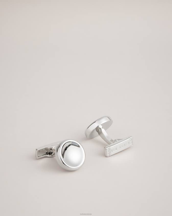 Piederumi Ted Baker izliektas metāla apļa aproču pogas sudraba krāsa vīriešiem 26TV2027