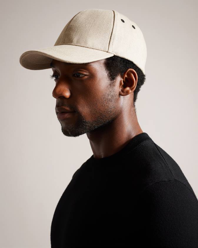 Piederumi Ted Baker Briann lina beisbola cepure ekru vīriešiem 26TV2021